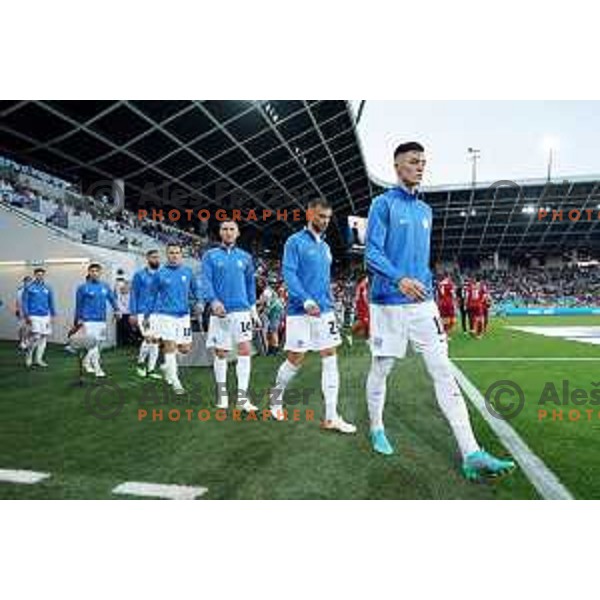 Benjamin Sesko in action during UEFA Nations league football match between Slovenia and Serbia in SRC Stozice, Ljubljana, Slovenia on June 12, 2022 