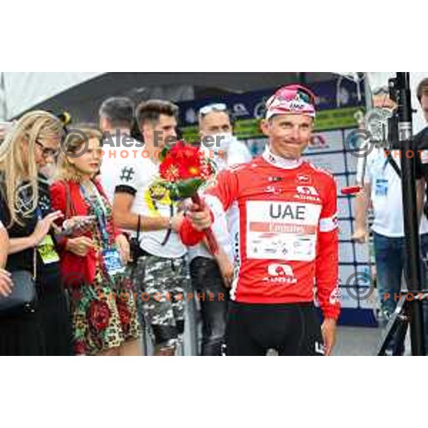 Rafal Majka with all yerseys at the finsih of the second stage of professional cycling race Dirka po Sloveniji- Tour of Slovenia from Ptuj to Rogaska Slatina on June 16, 2022