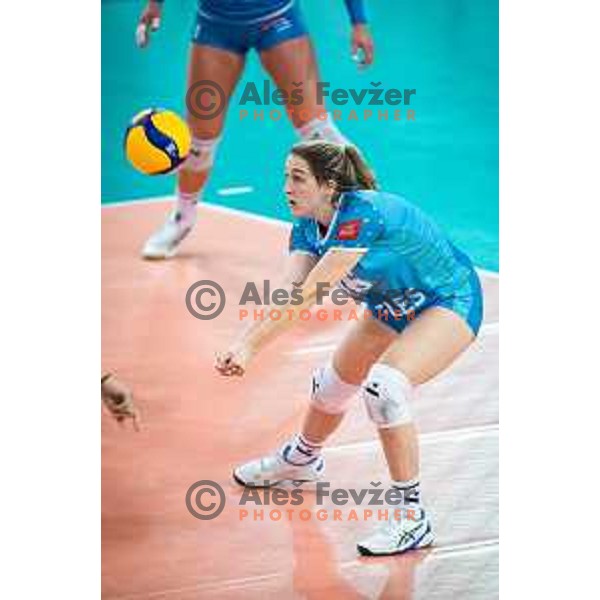 Eva Pogacar in action during CEV Volleyball European Silver League 2022 Women volleyball match between Slovenia and Portugal in SD Lukna, Maribor, Slovenia on June 18, 2022. Photo: Jure Banfi/www.alesfevzer.com