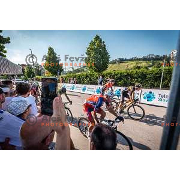 during award ceremony after Slovenian National Championship in cycling in Maribor, Slovenia on June 26, 2022. Photo: Jure Banfi