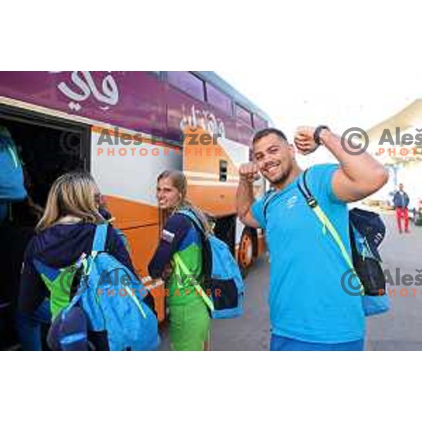 Vito Dragic during arrival of second group of Team Slovenia to Ahmed Ben Bella International Airport for Mediterranean Games in Oran, Algeria on June 27, 2022