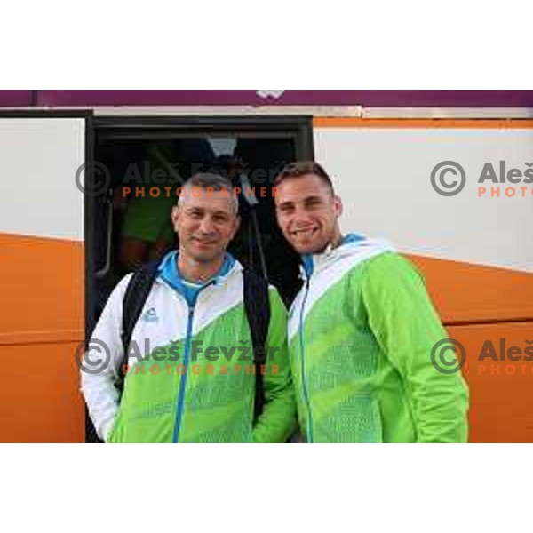 Martin Hojak during arrival of second group of Team Slovenia to Ahmed Ben Bella International Airport for Mediterranean Games in Oran, Algeria on June 27, 2022 