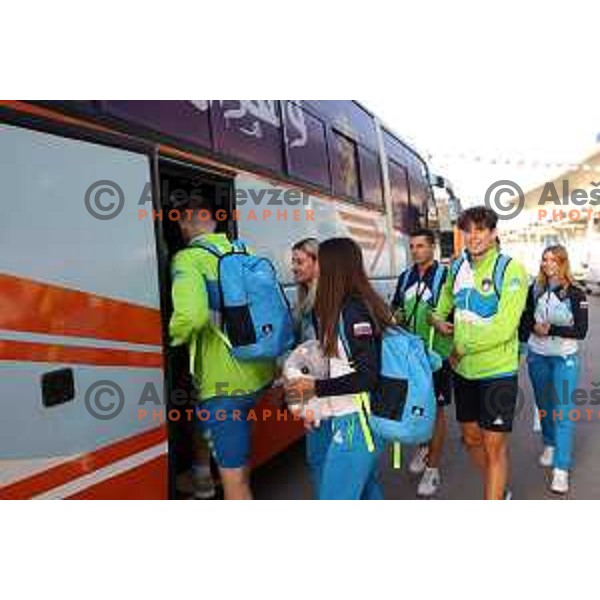 Arrival of second group of Team Slovenia to Ahmed Ben Bella International Airport for Mediterranean Games in Oran, Algeria on June 27, 2022
