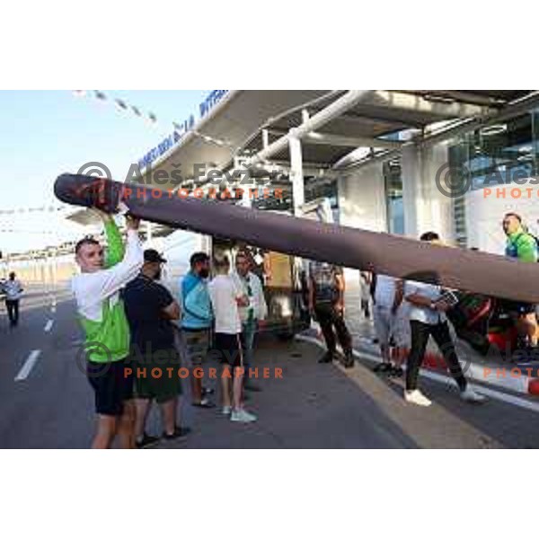 Robert Renner during arrival of second group of Team Slovenia to Ahmed Ben Bella International Airport for Mediterranean Games in Oran, Algeria on June 27, 2022
