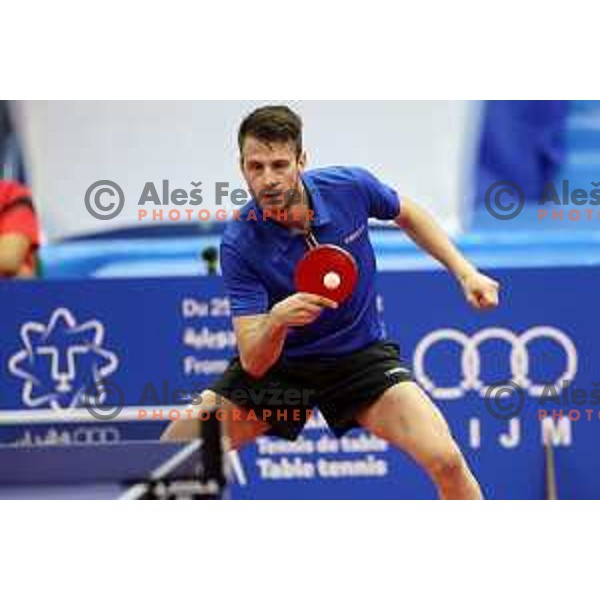 Deni Kozul of Slovenia competes in Table Tenis at Mediterranean Games in Oran, Algeria on June 27, 2022