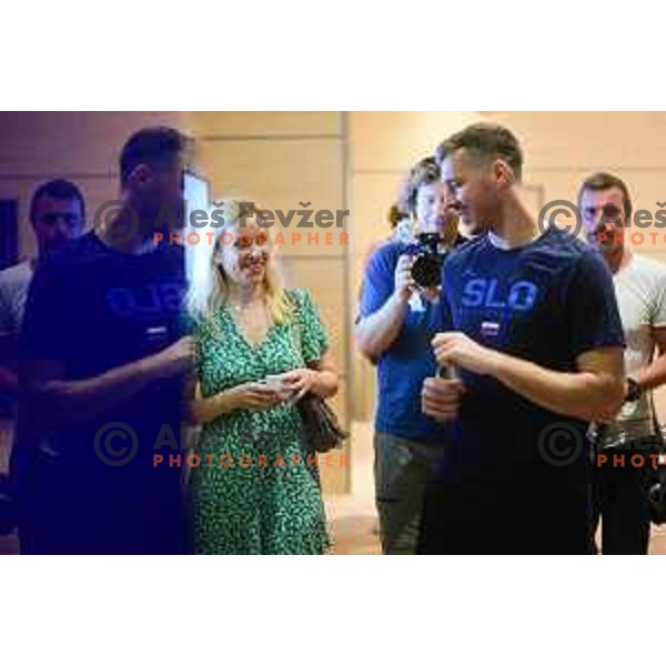 Goran Dragic of Slovenia basketball team during press conference in Ljubljana, Slovenia on June 28, 2022