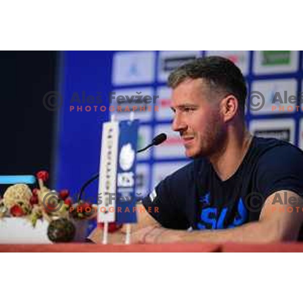 Goran Dragic of Slovenia basketball team during press conference in Ljubljana, Slovenia on June 28, 2022