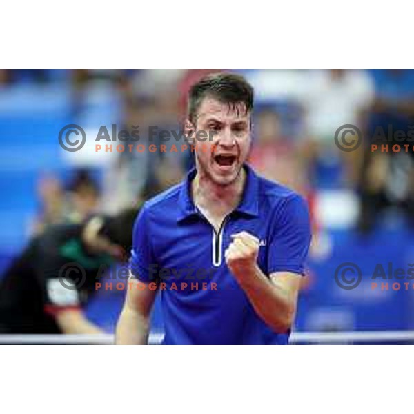Deni Kozul of Slovenia competes in Table Tenis at Mediterranean Games in Oran, Algeria on June 27, 2022