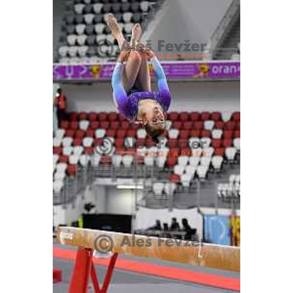 Sara King of Slovenia competes in Women’s all-round Artistic Gymnastics at Mediterranean Games in Oran, Algeria on June 28, 2022