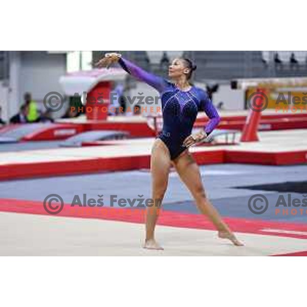 Lucija Hribar of Slovenia competes in Women’s all-round Artistic Gymnastics at Mediterranean Games in Oran, Algeria on June 28, 2022