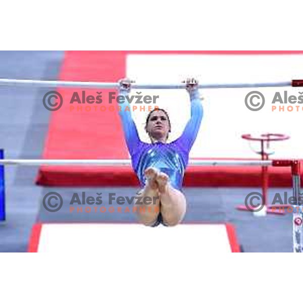 Sara King of Slovenia competes in Women’s all-round Artistic Gymnastics at Mediterranean Games in Oran, Algeria on June 28, 2022
