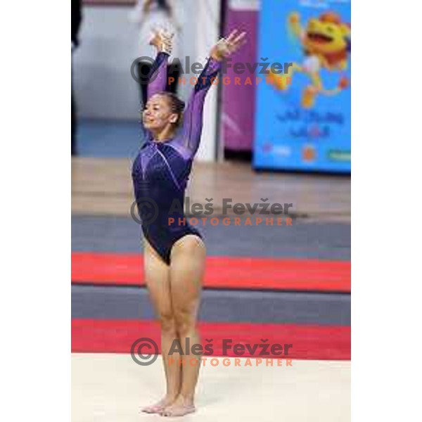 Lucija Hribar of Slovenia competes in Women’s all-round Artistic Gymnastics at Mediterranean Games in Oran, Algeria on June 28, 2022