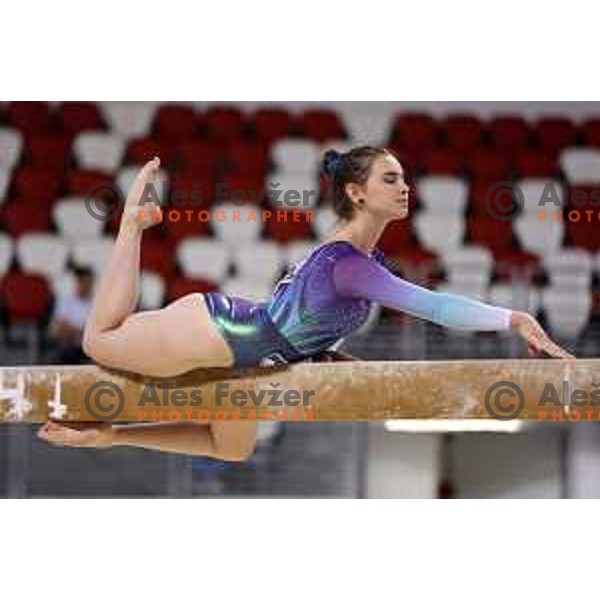 Sara King of Slovenia competes in Women’s all-round Artistic Gymnastics at Mediterranean Games in Oran, Algeria on June 28, 2022
