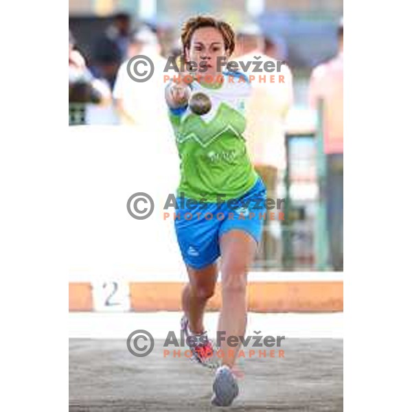 Tadeja Petric of Slovenia, winner of bronze medal in Bowls Lyonaisse Precision at Mediterranean Games in Oran, Algeria on June 29, 2022