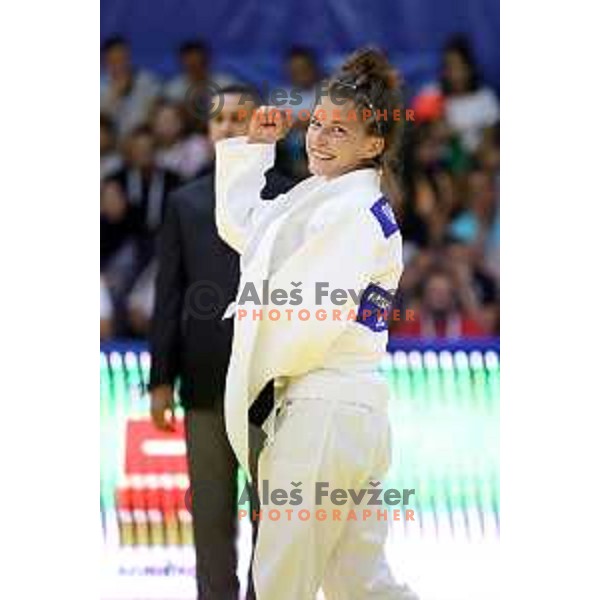 Marusa Stangar of Slovenia, winner of bronze medal in Women’s Judo -48 category at Mediterranean Games in Oran, Algeria on June 29, 2022