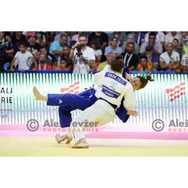 Marusa Stangar of Slovenia, winner of bronze medal in Women’s Judo -48 category at Mediterranean Games in Oran, Algeria on June 29, 2022