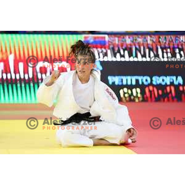 Marusa Stangar of Slovenia, winner of bronze medal in Women’s Judo -48 category at Mediterranean Games in Oran, Algeria on June 29, 2022