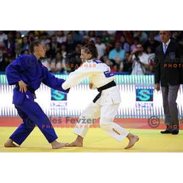 Marusa Stangar of Slovenia, winner of bronze medal in Women’s Judo -48 category at Mediterranean Games in Oran, Algeria on June 29, 2022