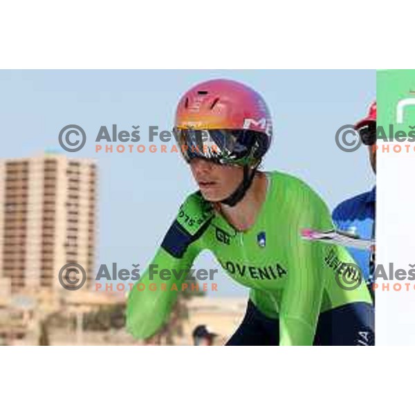 Eugenia Bujak (SLO), winner of silver medal in Women\'s Time trial at Mediterranean Games in Oran, Algeria on June 30, 2022