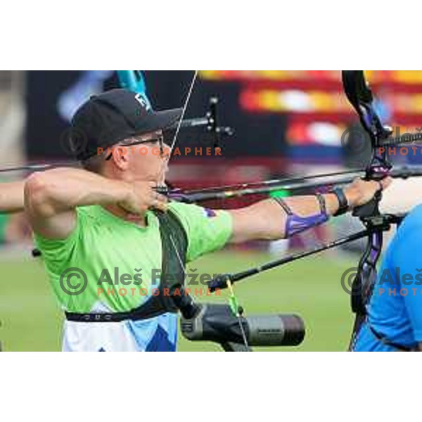 Sergej Podkrajsek of Slovenia Archery team at Mediterranean Games in Oran, Algeria on June 29, 2022