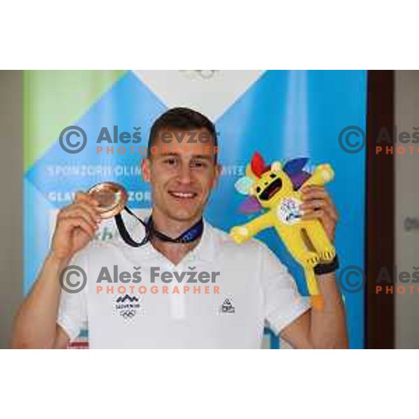 Andraz Krapez of team Slovenia, winner of bronze medal at Mediterranean Games in Oran, Algeria on June 30, 2022