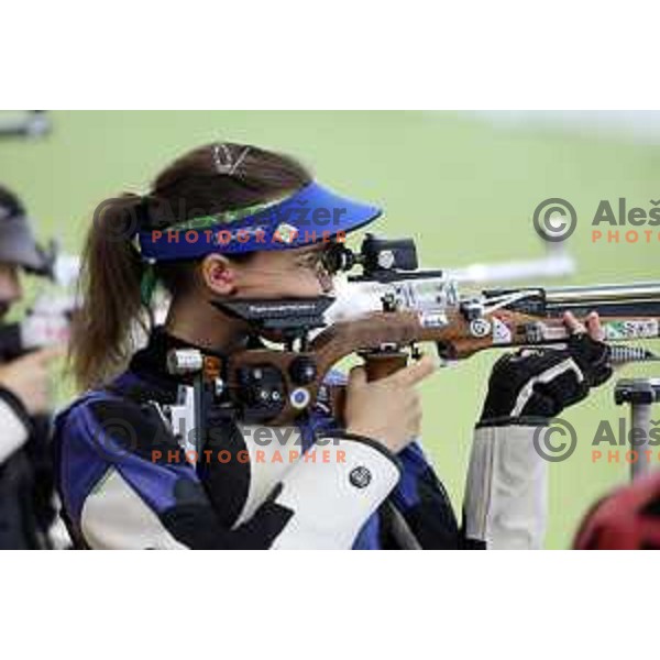 Ziva Dvorsak (SLO) competes in Women\'s Air Rifle Shooting at Mediterranean Games in Oran, Algeria on July 1, 2022
