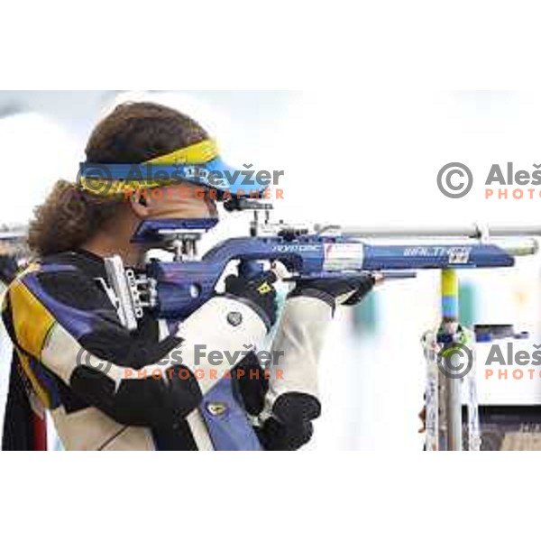Klavdija Jerovsek (SLO) competes in Women\'s Air Rifle Shooting at Mediterranean Games in Oran, Algeria on July 1, 2022