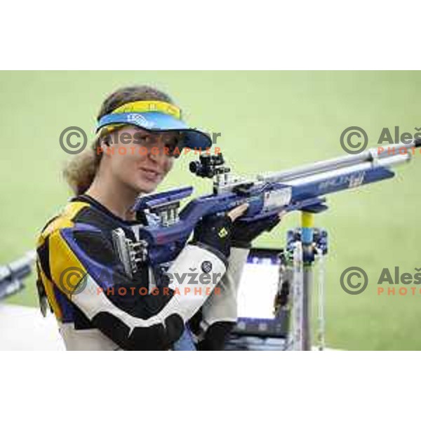 Klavdija Jerovsek (SLO) competes in Women\'s Air Rifle Shooting at Mediterranean Games in Oran, Algeria on July 1, 2022