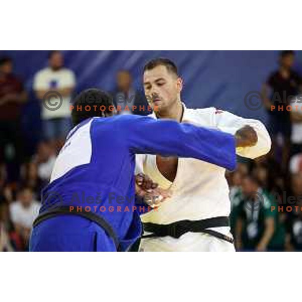 Victorius Vito Dragic (SLO) at Men\'s Judo category +100 kg at Mediterranean Games in Oran, Algeria on July 1, 2022