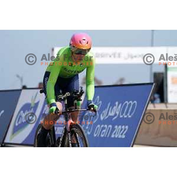 Eugenia Bujak (SLO), winner of silver medal in Women\'s Time trial at Mediterranean Games in Oran, Algeria on June 30, 2022
