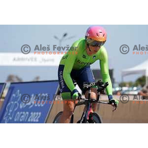 Eugenia Bujak (SLO), winner of silver medal in Women\'s Time trial at Mediterranean Games in Oran, Algeria on June 30, 2022