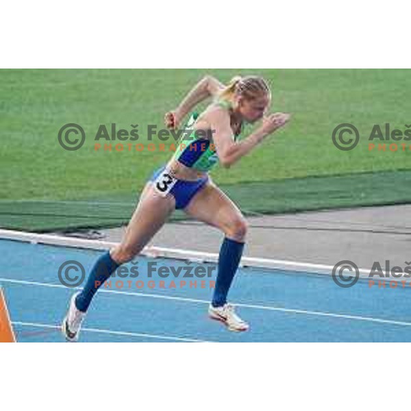 Agata Zupin (SLO) competes in Women\'s 400 meters hurdles at Mediterranean Games in Oran, Algeria on June 30, 2022