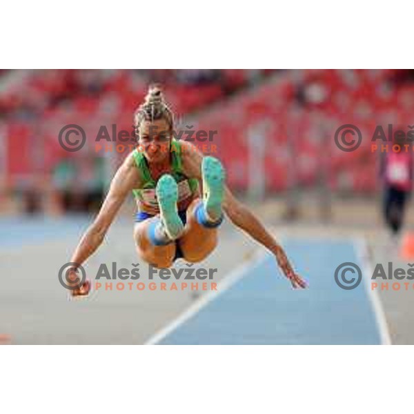 Neja Filipic (SLO) competes in Women’s Long jump at Mediterranean Games in Oran, Algeria on July 1, 2022