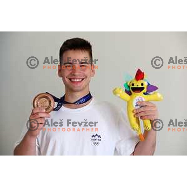 Luka Lukic (SLO), winner of bronze medal in Shooting Air Rifle at Mediterranean Games in Oran, Algeria on June 30, 2022 