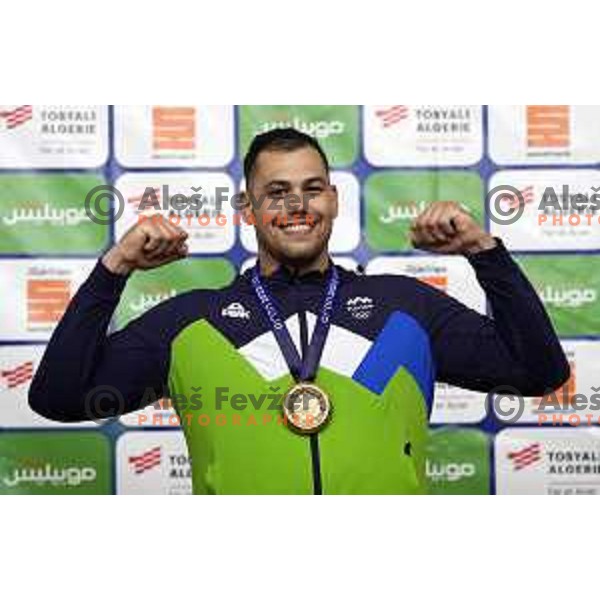 Vito Dragic (SLO), gold medalist in Men\'s Judo category +100 kg at Mediterranean Games in Oran, Algeria on July 1, 2022