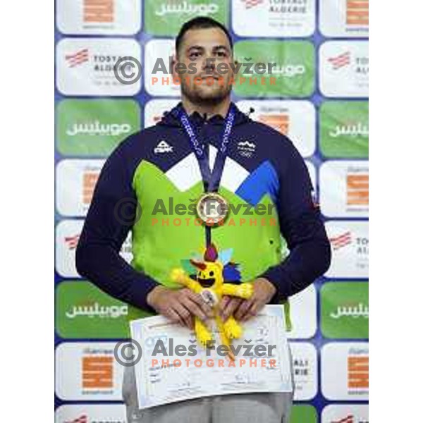 Vito Dragic (SLO), gold medalist in Men\'s Judo category +100 kg at Mediterranean Games in Oran, Algeria on July 1, 2022