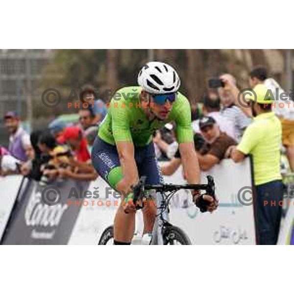 David Per at the finish line of Men’s Cycling Road race at Mediterranean Games in Oran, Algeria on July 2, 2022