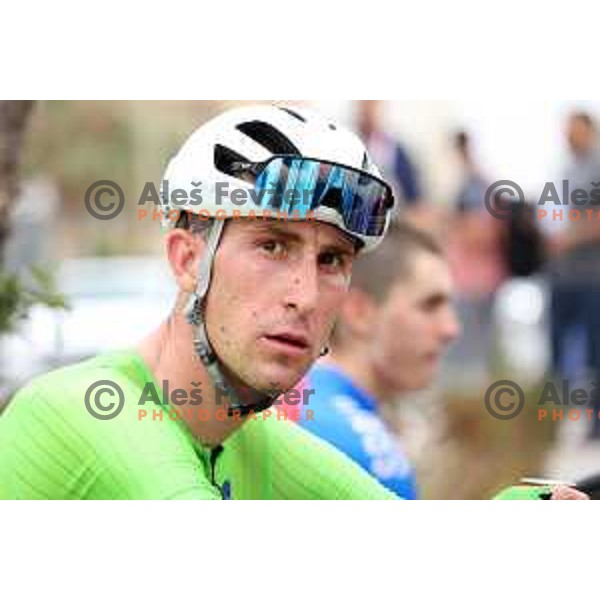 David Per at the finish of Men’s Cycling Road race at Mediterranean Games in Oran, Algeria on July 2, 2022