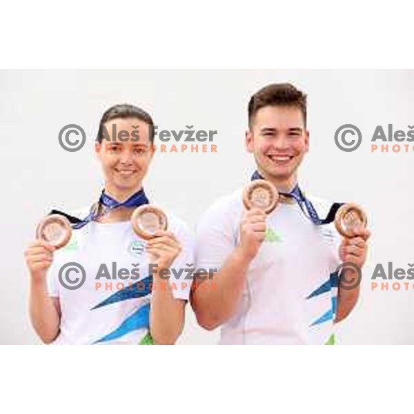 Ziva Dvorsak and Luka Lukic at Mediterranean Games in Oran, Algeria on July 2, 2022