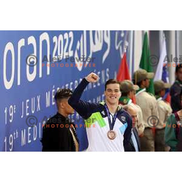 Peter John Stevens (SLO), bronze medalist in men\'s 50 Breaststroke in Swimming at Mediterranean Games in Oran, Algeria on July 2, 2022 