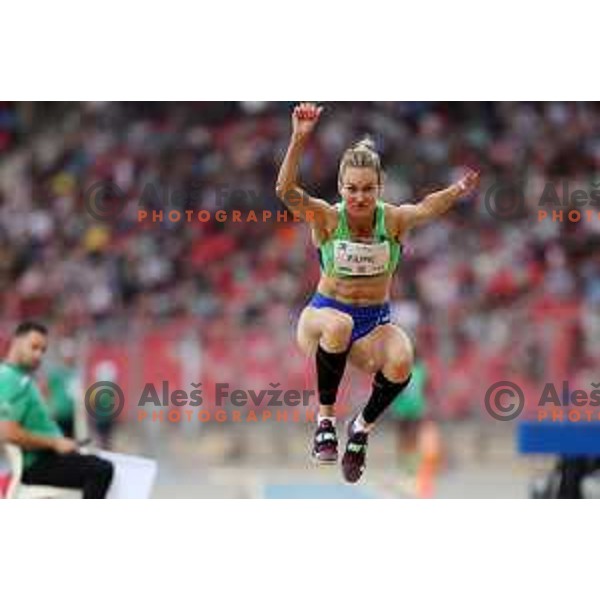 Neja Filipic (SLO), gold medalist in Women\'s Triple jump at Mediterranean Games in Oran, Algeria on July 2, 2022 
