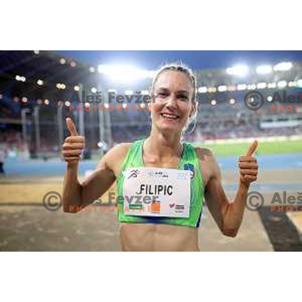 Neja Filipic (SLO), gold medalist in Women\'s Triple jump at Mediterranean Games in Oran, Algeria on July 2, 2022 