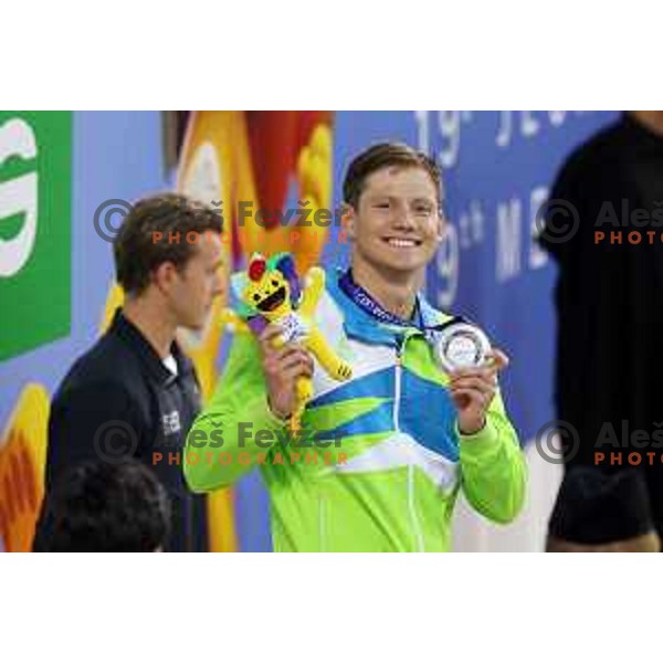 Anze Fers Erzen (SLO), silver medalist in 400 meters Medley in Swimming at Mediterranean Games in Oran, Algeria on July 2, 2022