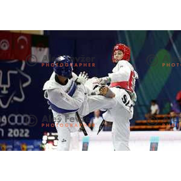 Lin Kovacic (SLO) competes in Men’s Taekwondo -68 kg category at Mediterranean Games in Oran, Algeria on July 3, 2022