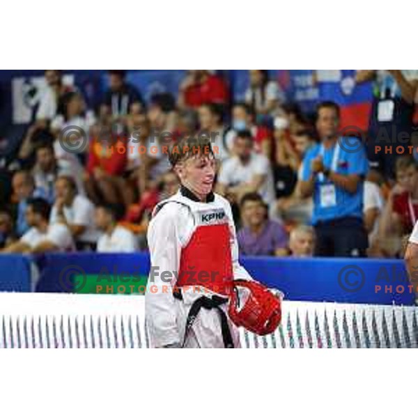 Lin Kovacic (SLO) competes in Men’s Taekwondo -68 kg category at Mediterranean Games in Oran, Algeria on July 3, 2022