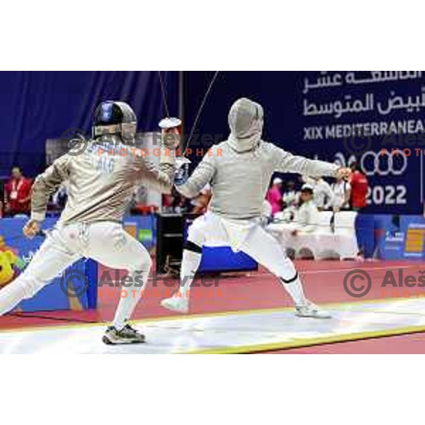 Peter Krajnc (SLO) competes in Men’s Sabre Individual at Mediterranean Games in Oran, Algeria on July 3, 2022
