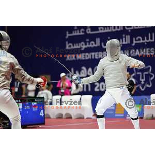 Peter Krajnc (SLO) competes in Men’s Sabre Individual at Mediterranean Games in Oran, Algeria on July 3, 2022