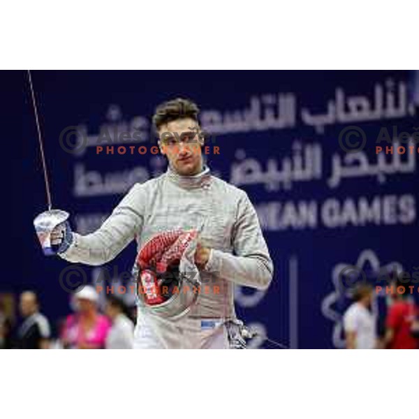 Peter Krajnc (SLO) competes in Men’s Sabre Individual at Mediterranean Games in Oran, Algeria on July 3, 2022