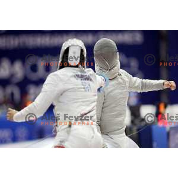Peter Krajnc (SLO) competes in Men’s Sabre Individual at Mediterranean Games in Oran, Algeria on July 3, 2022