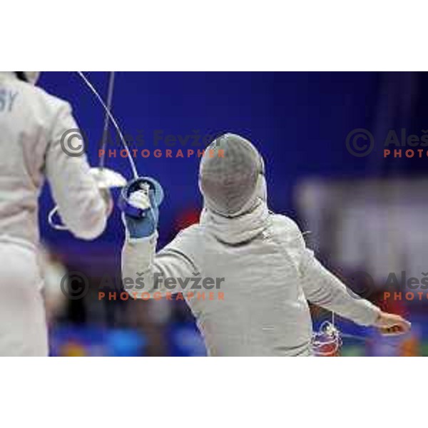 Peter Krajnc (SLO) competes in Men’s Sabre Individual at Mediterranean Games in Oran, Algeria on July 3, 2022